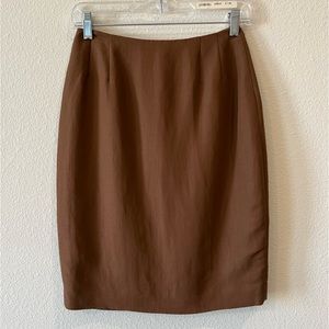 Vintage Emanuel Ungaro classic brown pencil skirt. Size 4